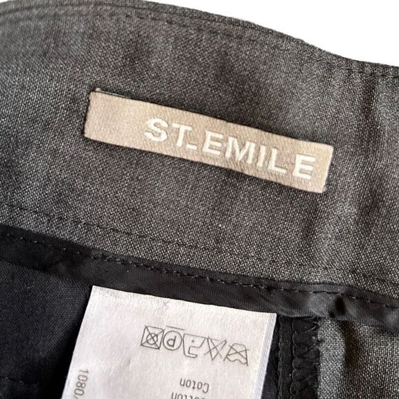 🐿️ St. Emile Women’s Gray Virgin Wool Trouser Pants Size USA 10 - Picture 3 of 6